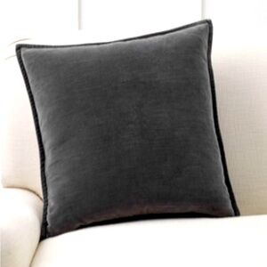 Pottery Washed Velvet Pillow
Cover 20", Ebony
